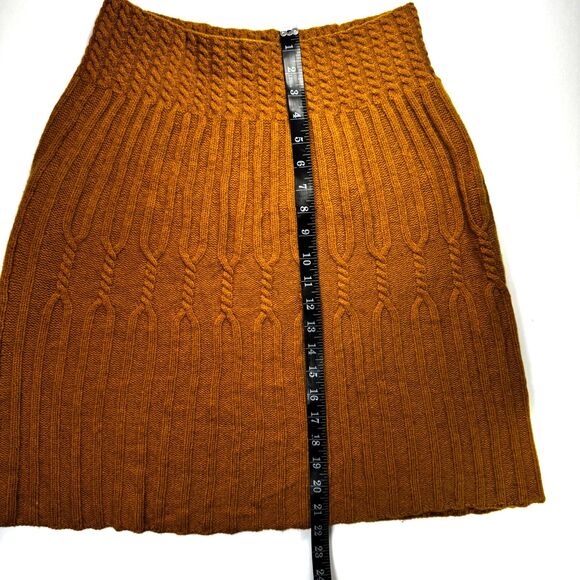 Far Away From Close Anthropologie Skirt Small Mustard Wool Blend Cable Knit Boho - Picture 9 of 12
